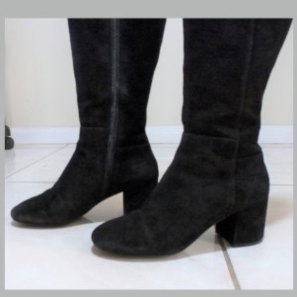 Cole Haan 5B Black Suede Tall Boot - Picture 3 of 5